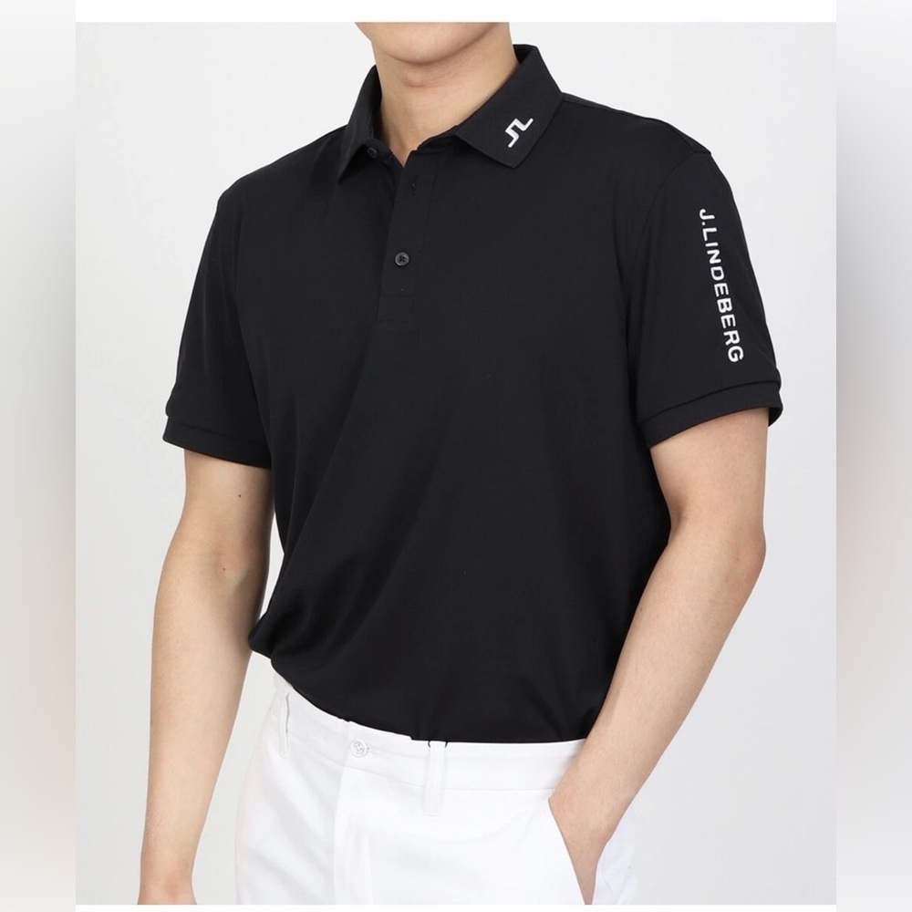 NWT J.Lindeberg Tour Tech Golf Polo in Black Moisture Wicking 4-Way Stretch 3XL